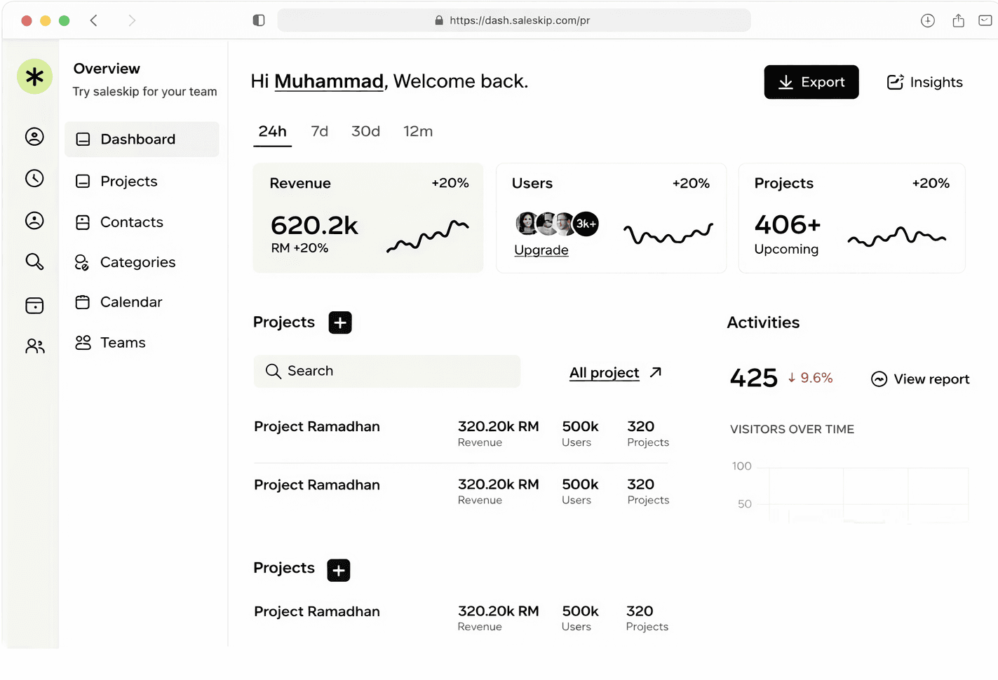 Education dashboard interface